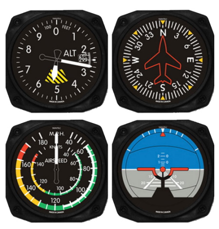 Classic Flight Instrument 4 Piece Coaster Set