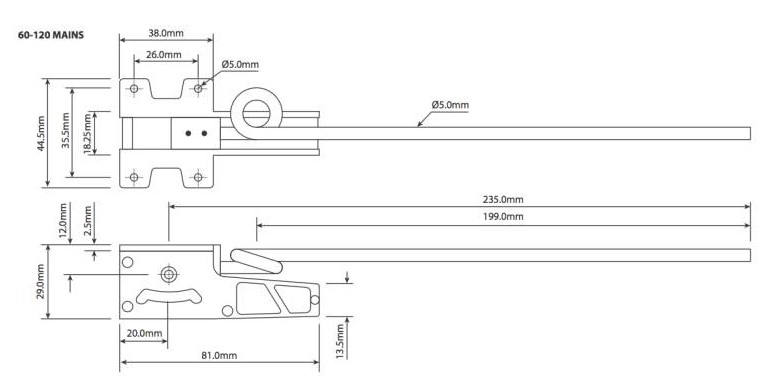 Electric Retracts 60-120 Mains Set And Legs