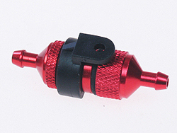 Sintered Fuel Filter Anodized Red with Mount