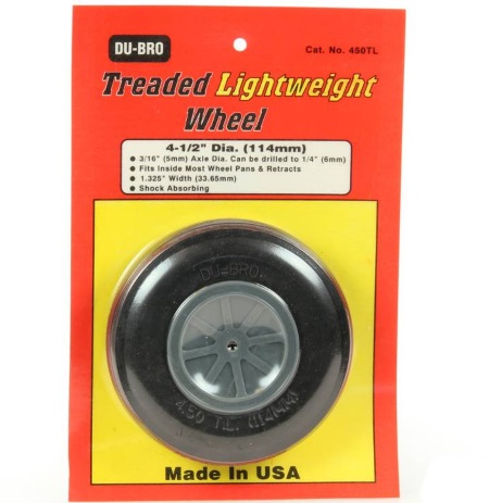 Dubro DB450TL 4.5inch Treaded Lightweight Wheel Each