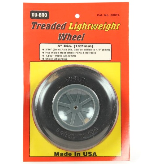 Dubro DB500TL 5Inch Diameter Treaded Lightweight Wheel
