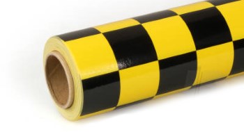 Oracover Fun-3 Large Chequered Yellow Black 10 Meters
