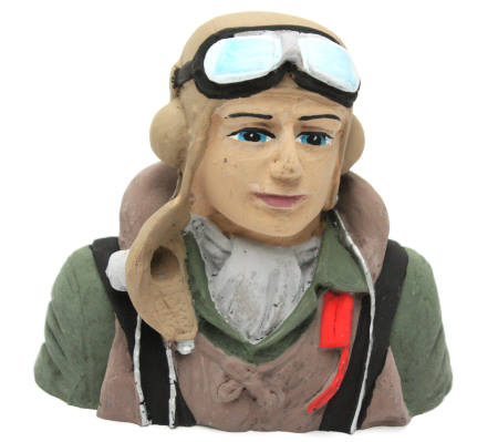 Painted WWII Pilot Bust for 60 Size Aircraft
