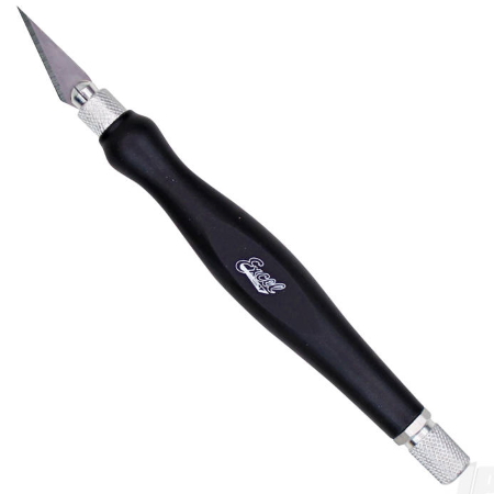 Excel K26 Contoured Rubberized Grip Knife in Black