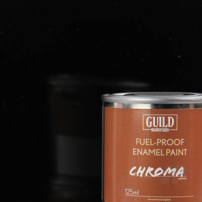 Gloss Black 125ml Tin Chroma Enamel Fuelproof Paint