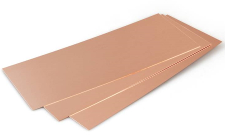 Copper Sheet .016in 26gauge 10x4in 