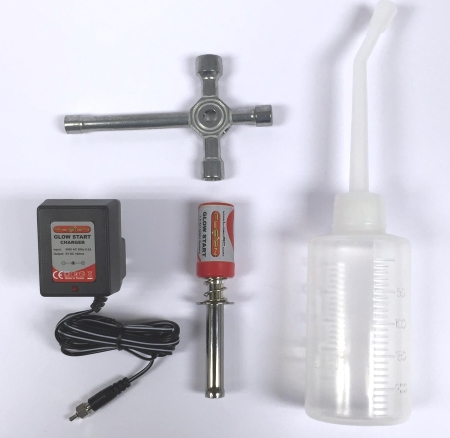 Nitro Starter Set Fuel Bottle Glowstart UK Charger with Spanner