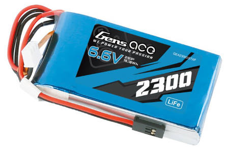 GensAce LiFe 2S 6.6V 2300mAh Transmitter Battery with Futaba Plug