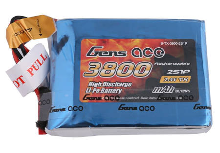 Gens Ace Li-Po 2S 7.4V 3800mAh Tx with BEC