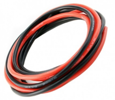 Silicone Wire 24AWG 1m Black 1m Red 40 Strands OD1.6mm