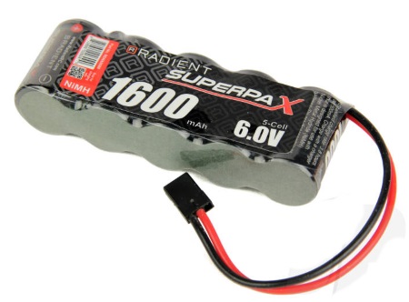 NiMH 6.0V 1600mAh 2/3A Receiver Battery