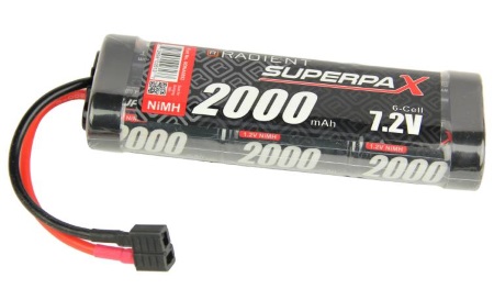 NiMH 7.2V 2000mAh SC Stick Battery with Deans HCT Plug