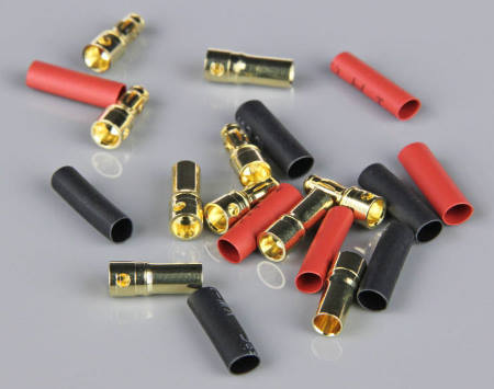 3.5mm Gold Connector Pairs including Heat Shrink Pk5