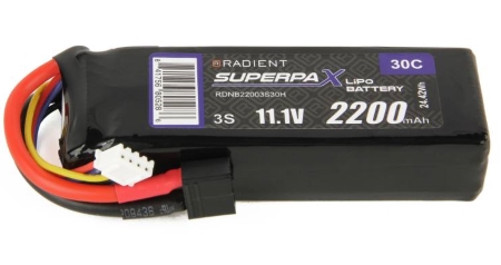 Radient Superpax LiPo 3S 11.1v 2200mAh 30c with deans plug