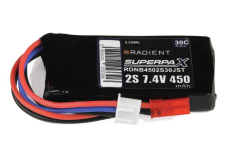 Radient LiPo 2S 450mAh 7.4V 30C JST