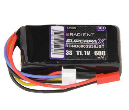 Radient LiPo 3S 600mAh 11.1V 30C JST