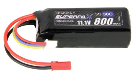 Radient LiPo 3S 800mAh 11.1v 30c JST