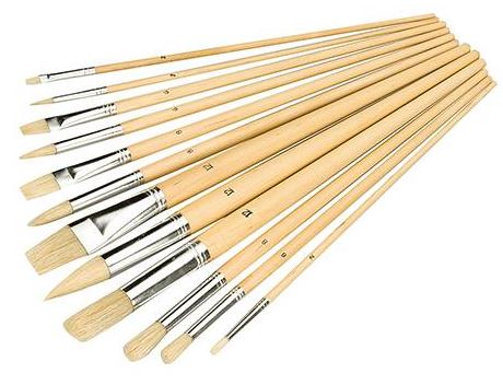 Mixed Tipped Paint Brushes Pk12