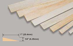 Balsa Trailing Edge Pk2 1/4x1x36