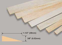 Balsa Trailing Edge Pk2 3/8 x 1-1/2 x 36