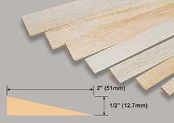 Balsa Trailing Edge Pk2 1/2 x 2 x 36