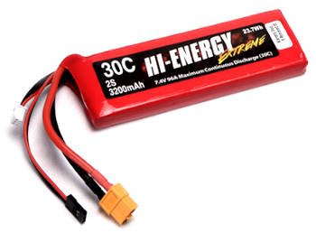 Hi-Energy 2S 3200mAh 7.4v 30C RX Plug