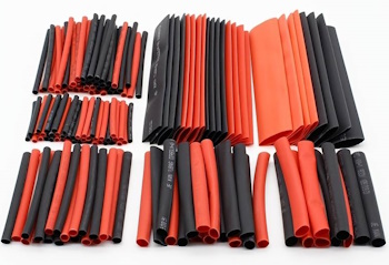 Black Red Heat Shrink Tubing 127pcs Assortment