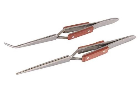 Cross Action Tweezer Set 2pce Stainless Steel