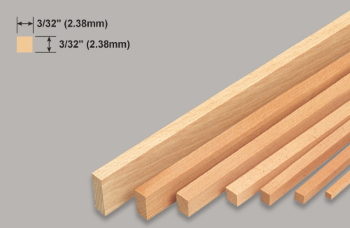 Balsa Strip PK10 3/32x3/32x36