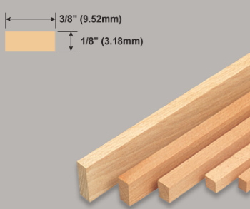 Balsa Strip Pk10 1/8x3/8x36