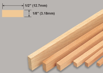 Balsa Strip Pk10 1/8x1/2x36