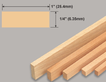 Balsa Strip Pk10 1/4x1x36