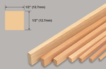 Balsa Strip Pk10 1/2x1/2x36